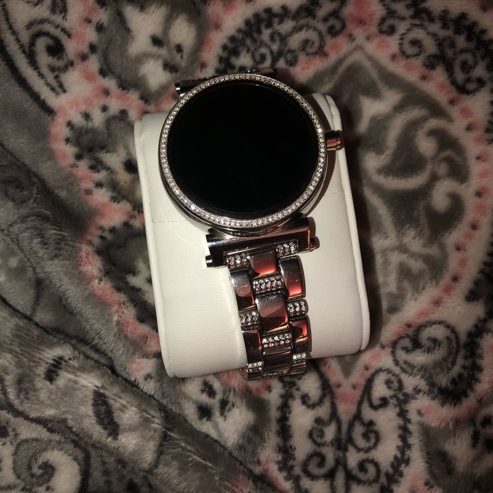 Silver diamond Michael Kors smartwatch